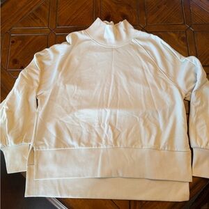 Calia Cream Mock Neck Pullover Sweatshirt